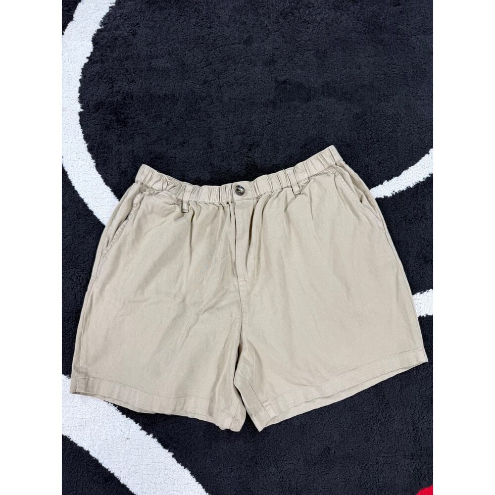 Cove USA Shorts Mens 38x5 Tan Chino Cotton Casual Joggers Elastic Waist